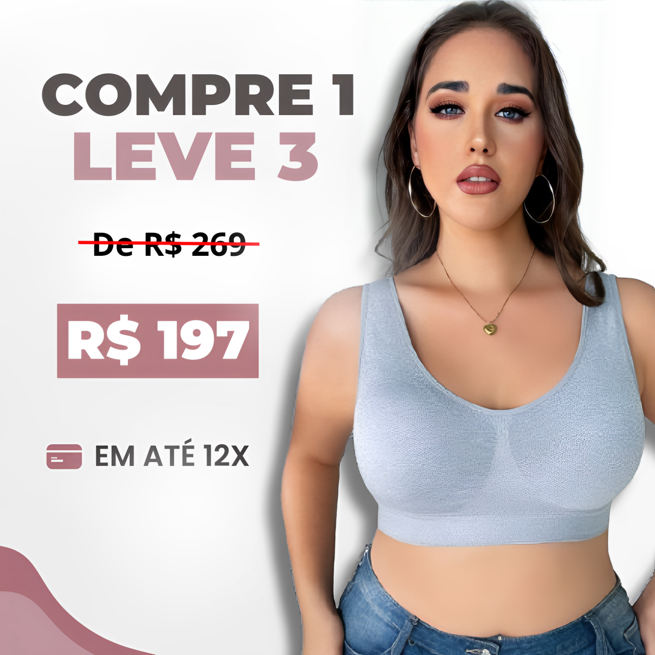 Kit de Sutiãs Sem Costura Promoção Compre 1 Leve 3