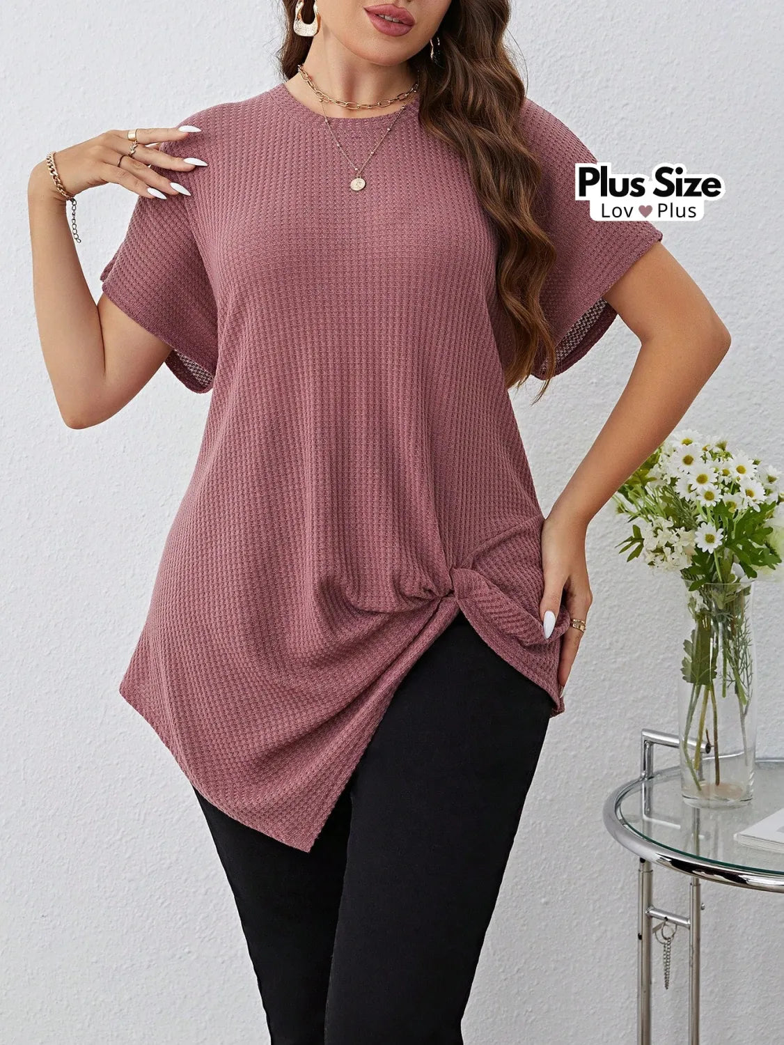 Blusa Assimétrica Plus Size com Manga Soltinha Blusas Plus Size