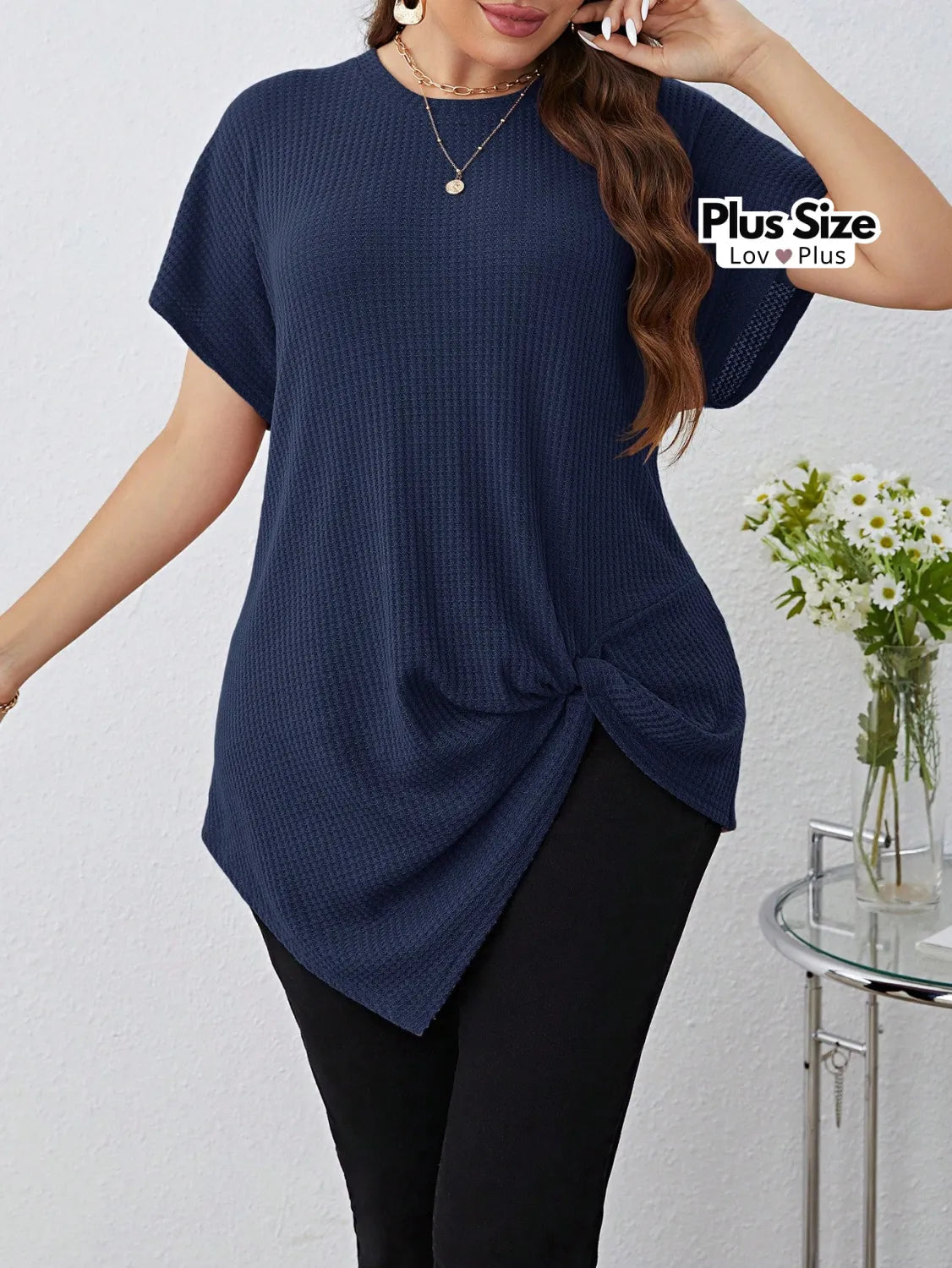 Blusa Assimétrica Plus Size com Manga Soltinha Blusas Plus Size