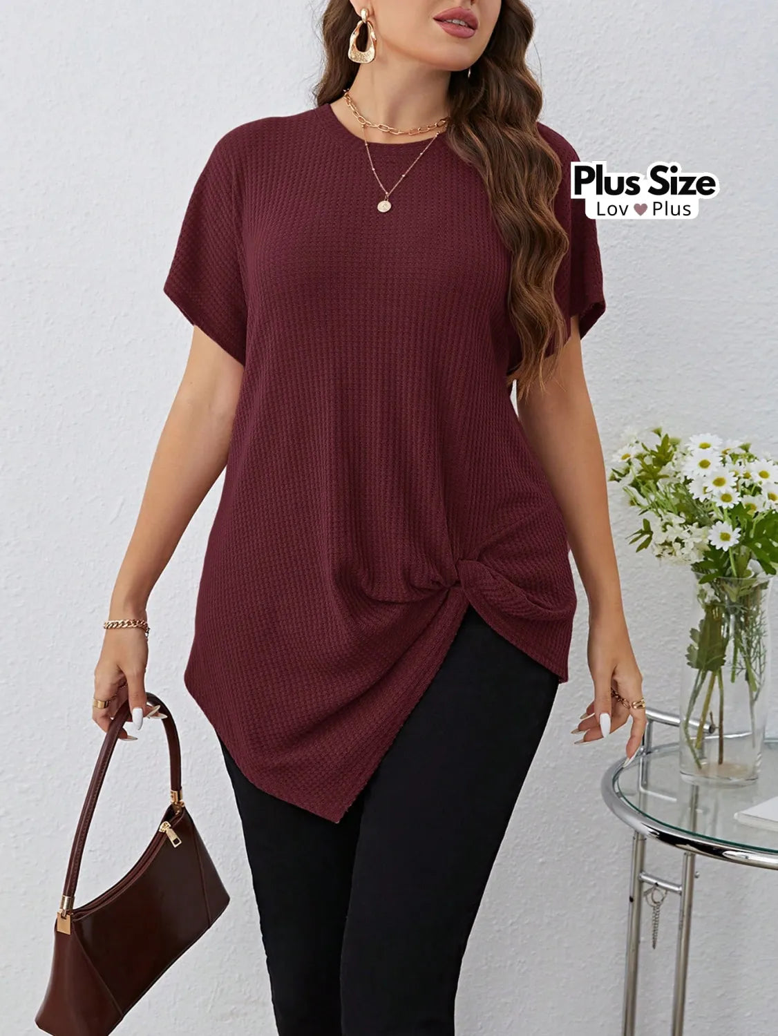 Blusa Assimétrica Plus Size com Manga Soltinha Blusas Plus Size