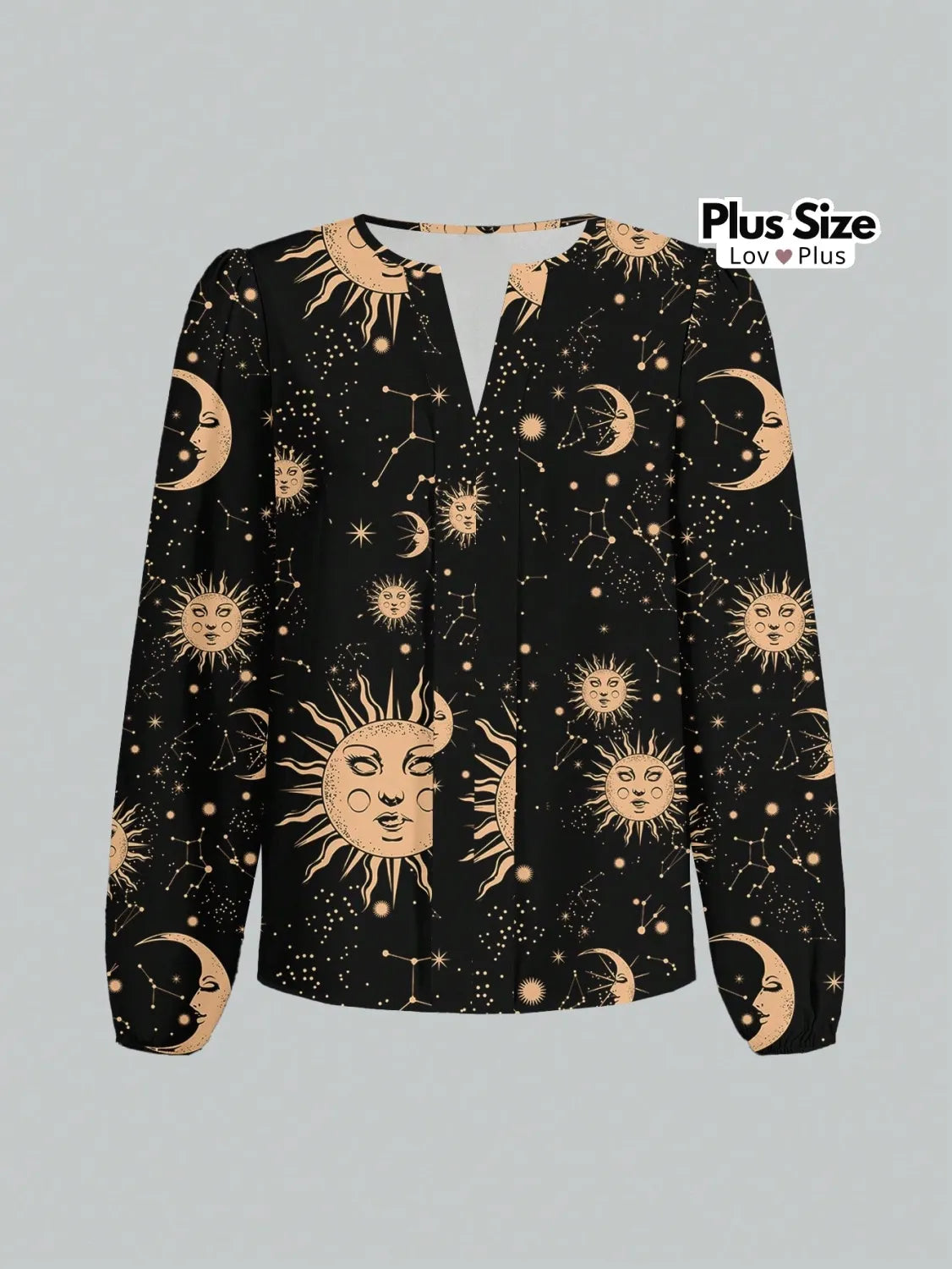 Blusa Estampada Manga Longa Plus Size Blusas Plus Size