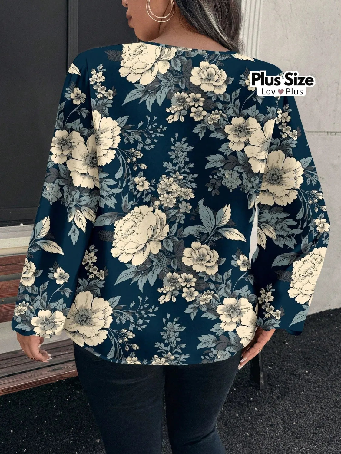 Blusa Estampada Manga Longa Plus Size Blusas Plus Size