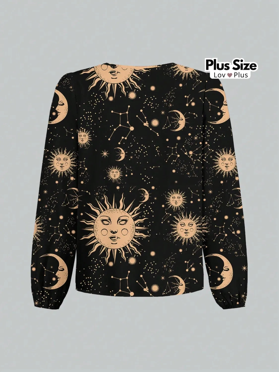 Blusa Estampada Manga Longa Plus Size Blusas Plus Size