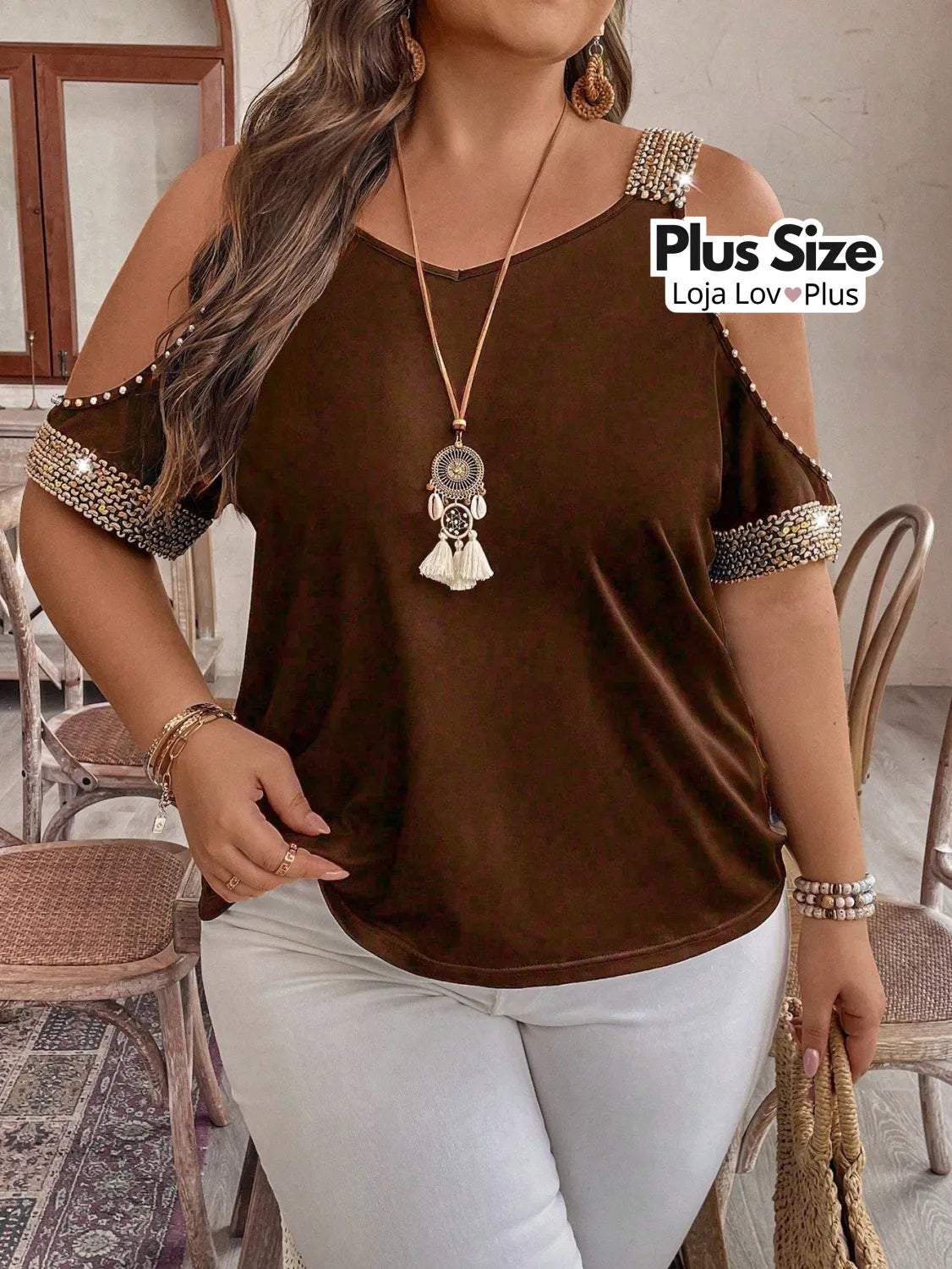 Blusa Plus Size Estilosa Ciganinha Blusas Plus Size
