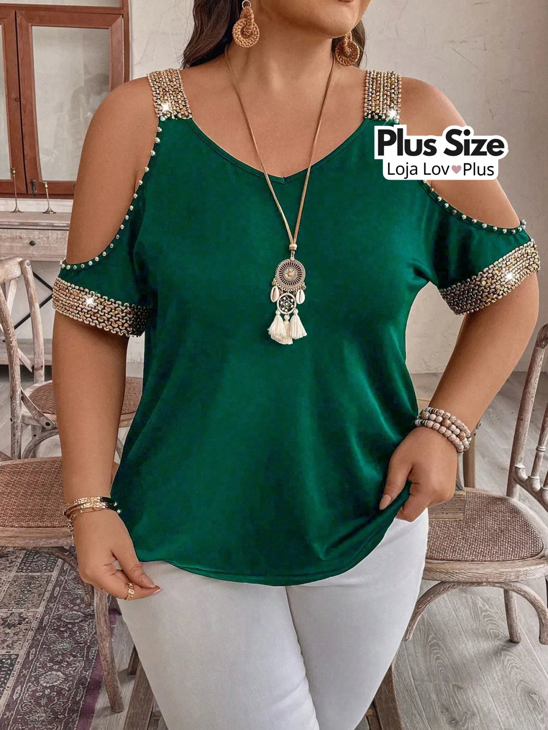 Blusa Plus Size Estilosa Ciganinha Blusas Plus Size