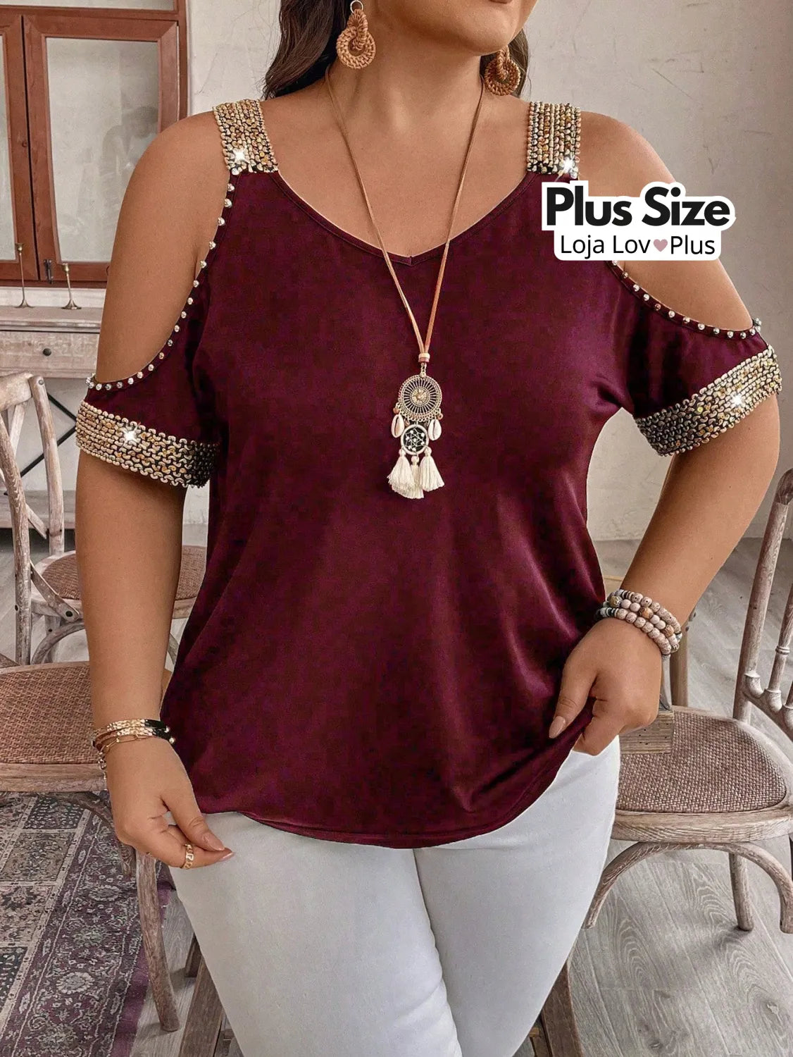 Blusa Plus Size Estilosa Ciganinha Blusas Plus Size