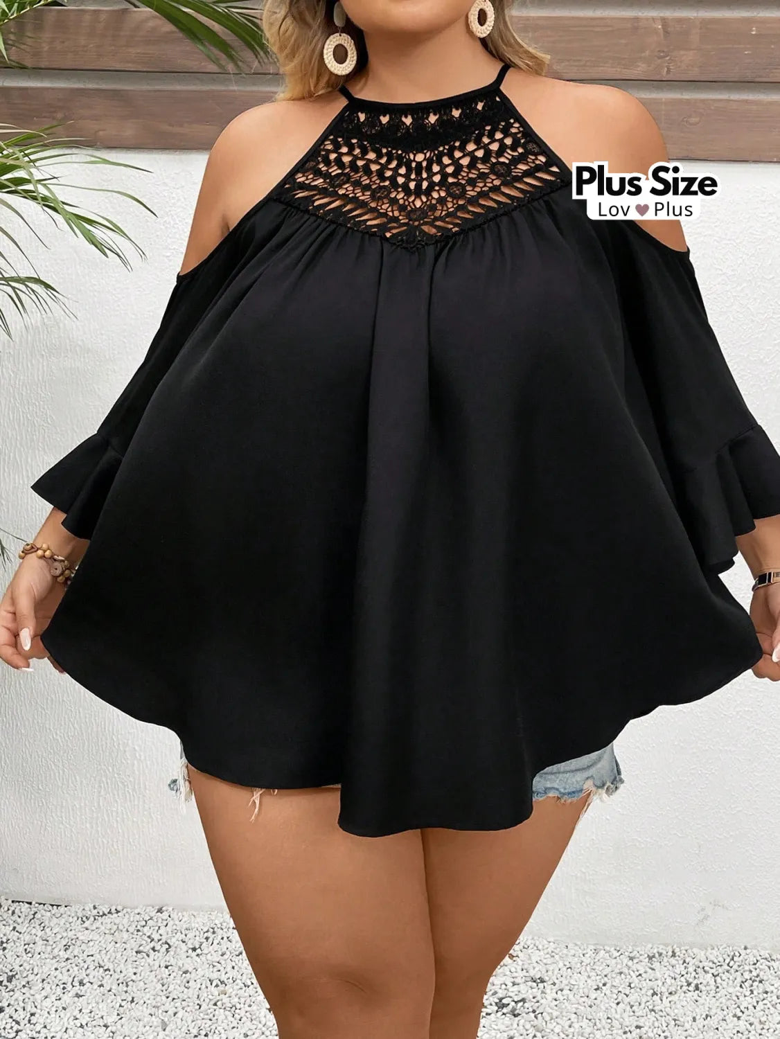 Blusa Plus Size Preta Ciganinha Blusas Plus Size