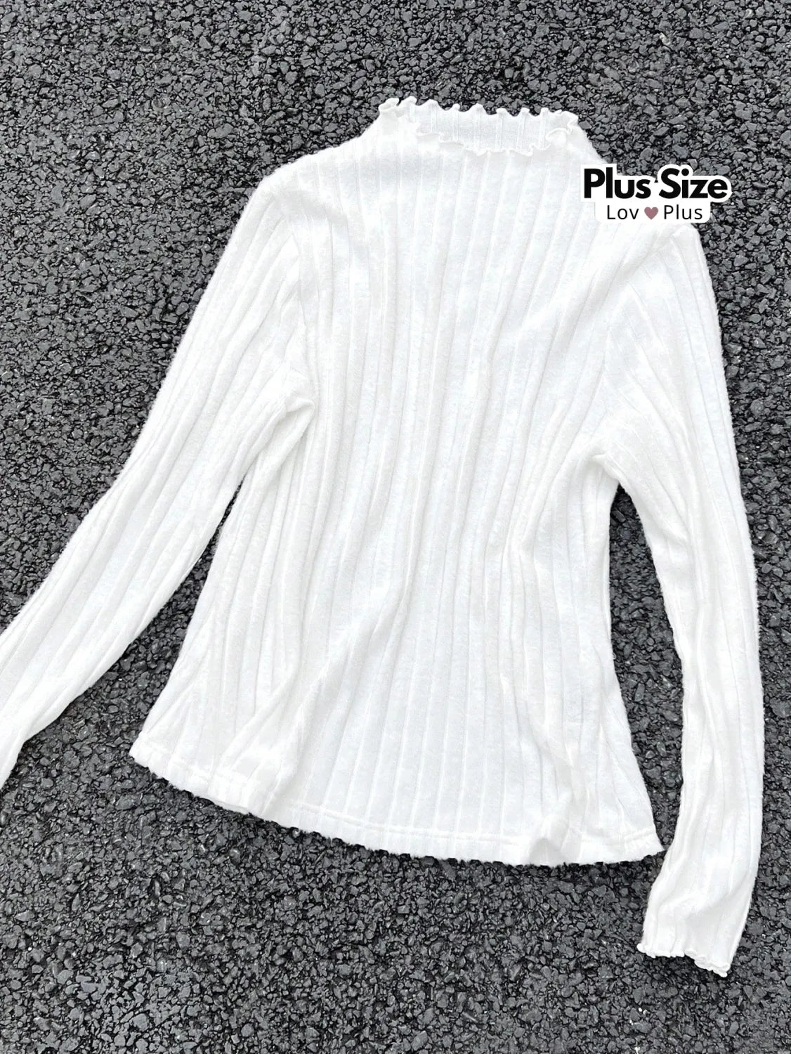 Blusa Térmica Plus Size Canelada de Gola Alta Blusas Plus Size