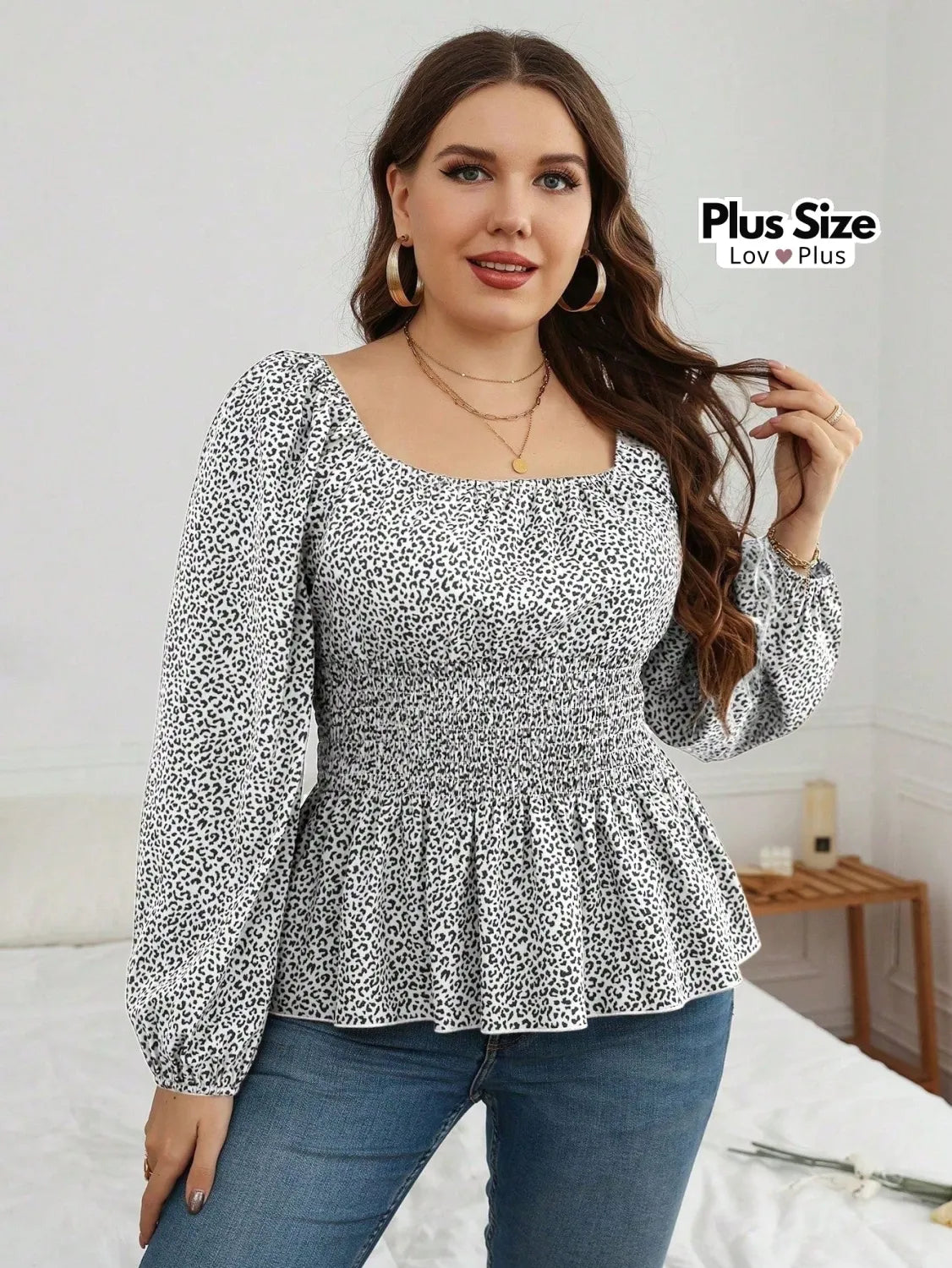 Blusa tipo Bata Plus Size de Manga Longa Blusas Plus Size