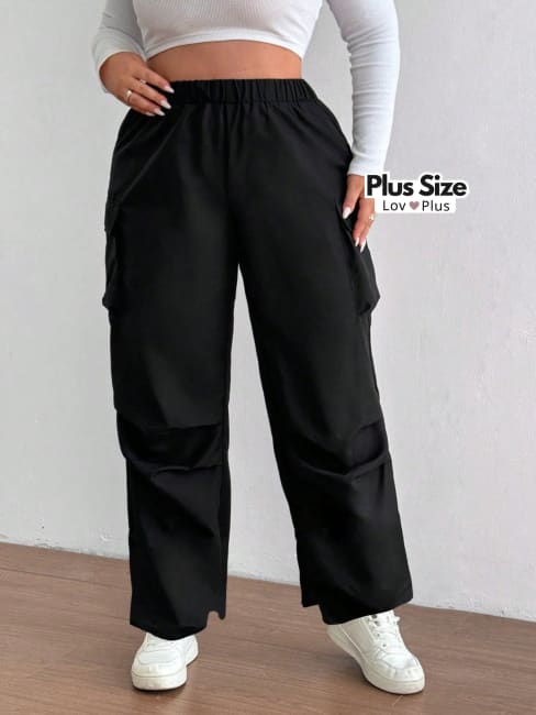 Calça cargo plus size, calça cargo plus size preta, calça esportiva plus size, calça plus, calça preta cargo plus size, calça reta plus, Calças plus size, flexify, logo , LovPlus
