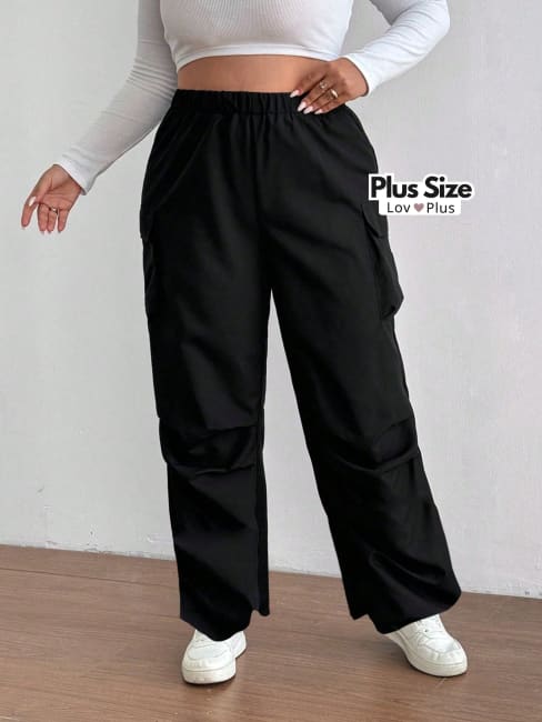 Calça cargo plus size, calça cargo plus size preta, calça esportiva plus size, calça plus, calça preta cargo plus size, calça reta plus, Calças plus size, flexify, logo , LovPlus