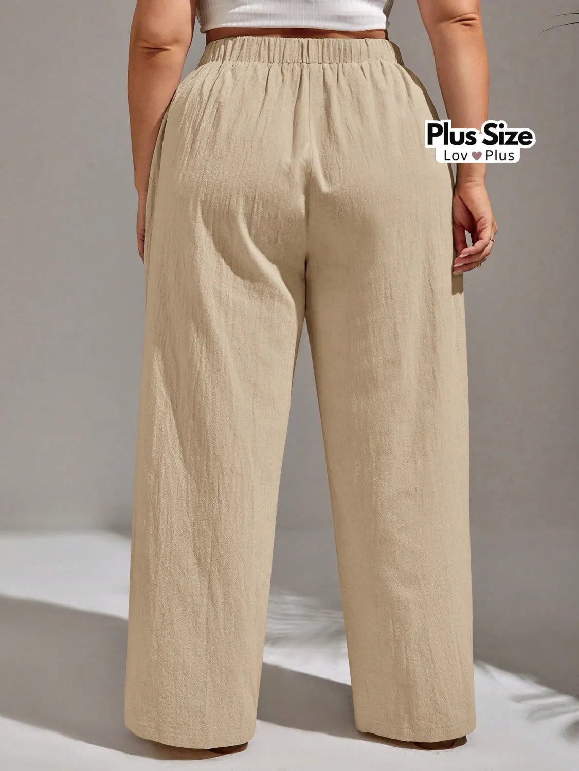 Calça Lisa de Linho Soltinha Plus Size Calças