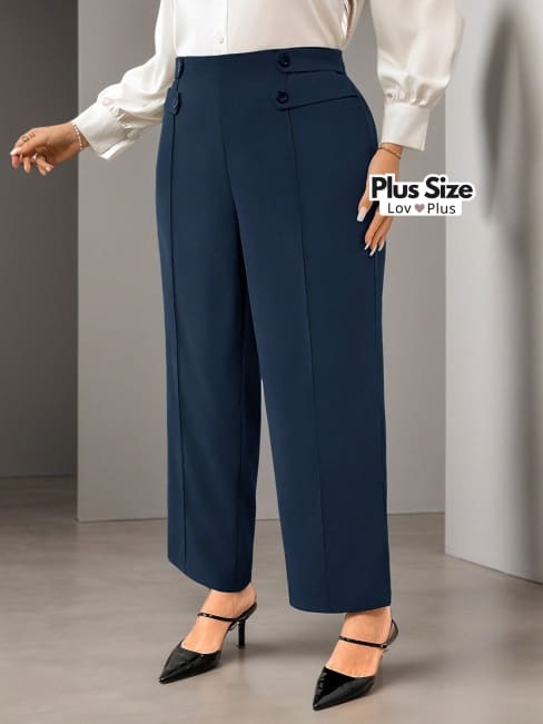 calça de alfaiataria plus size, calça feminina de alfaiataria plus size, calça preta de alfaiataria plus size, calça social plus, Calças plus size, flexify, logo , LovPlus