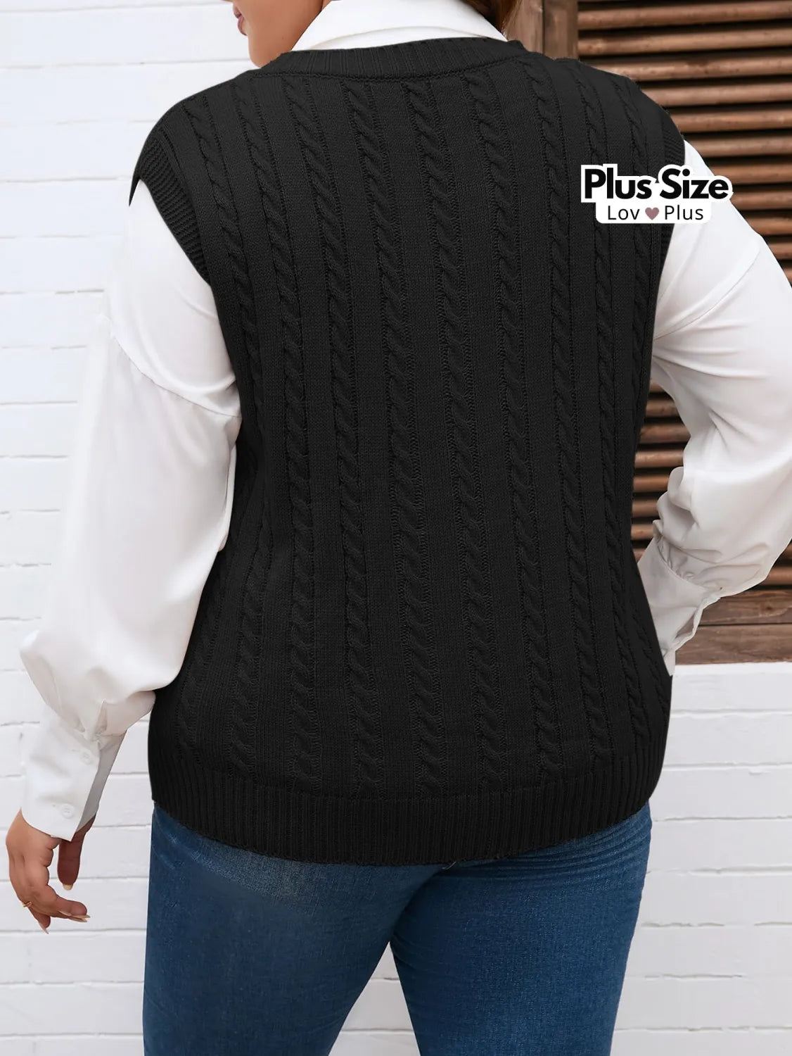 Camisa Plus Size com Sobreposição de Tricô Modal Blusas Plus Size