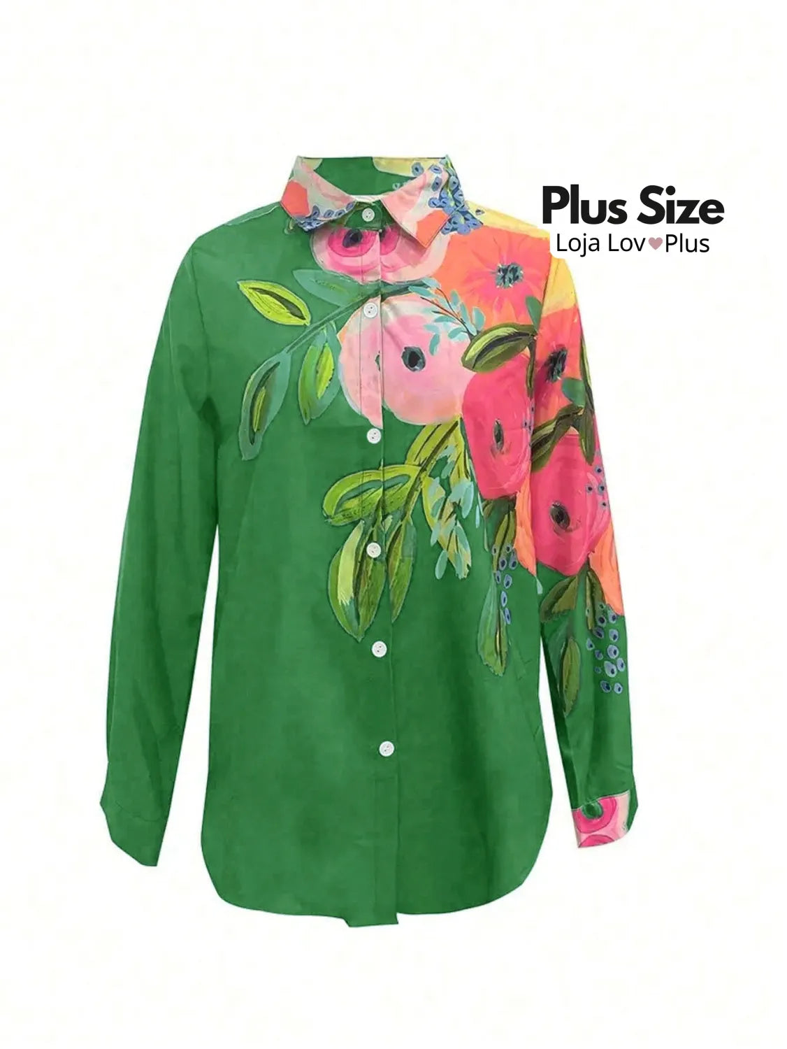 Camisa Plus Size Estilosa Floral Blusas Plus Size