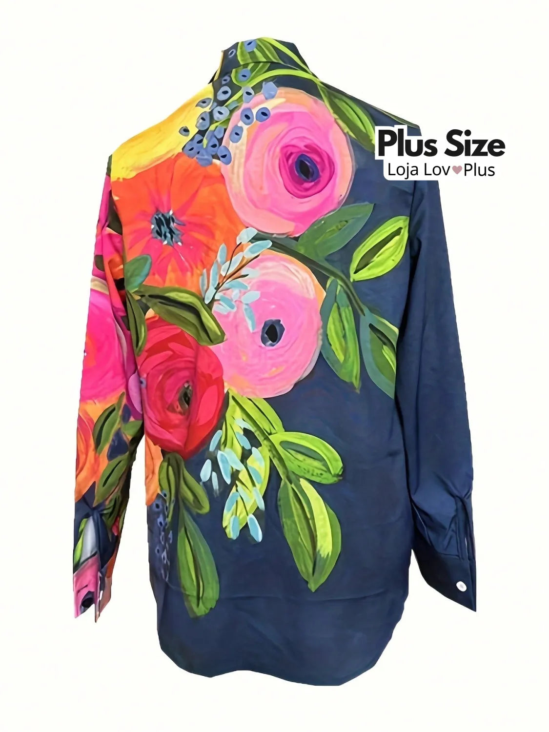 Camisa Plus Size Estilosa Floral Blusas Plus Size