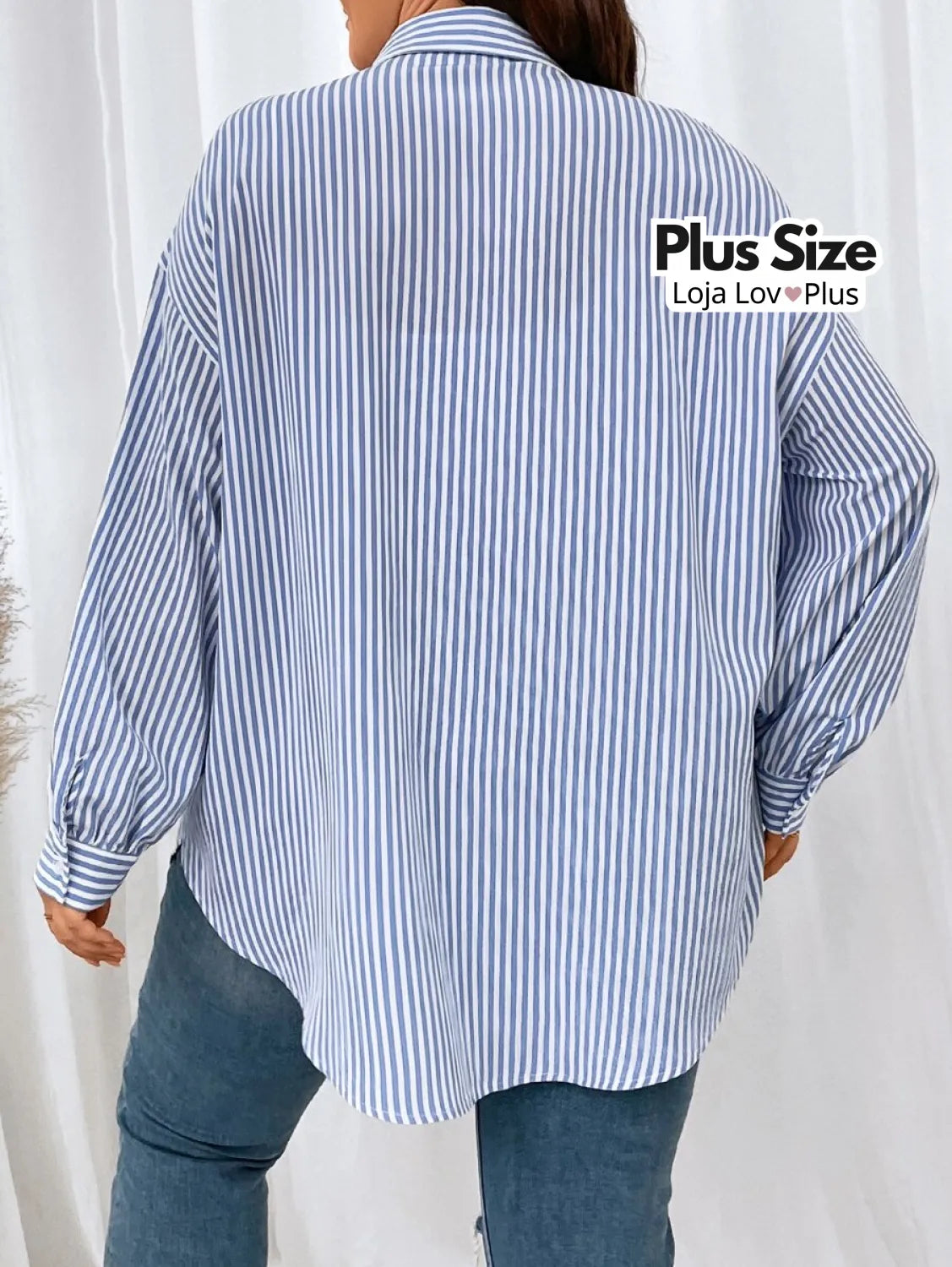Camisa Plus Size Social Extra Longa Blusas Plus Size
