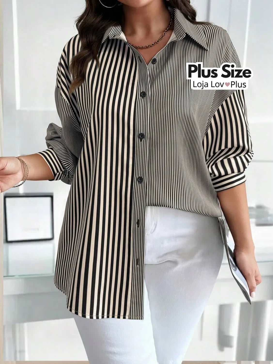 Camisa Plus Size Social Sofisticada Blusas Plus Size