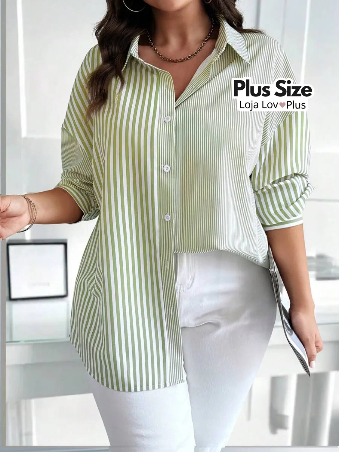 Camisa Plus Size Social Sofisticada Blusas Plus Size