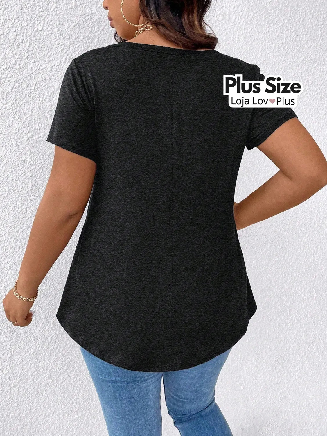 Camiseta Plus Size Básica Blusas Plus Size