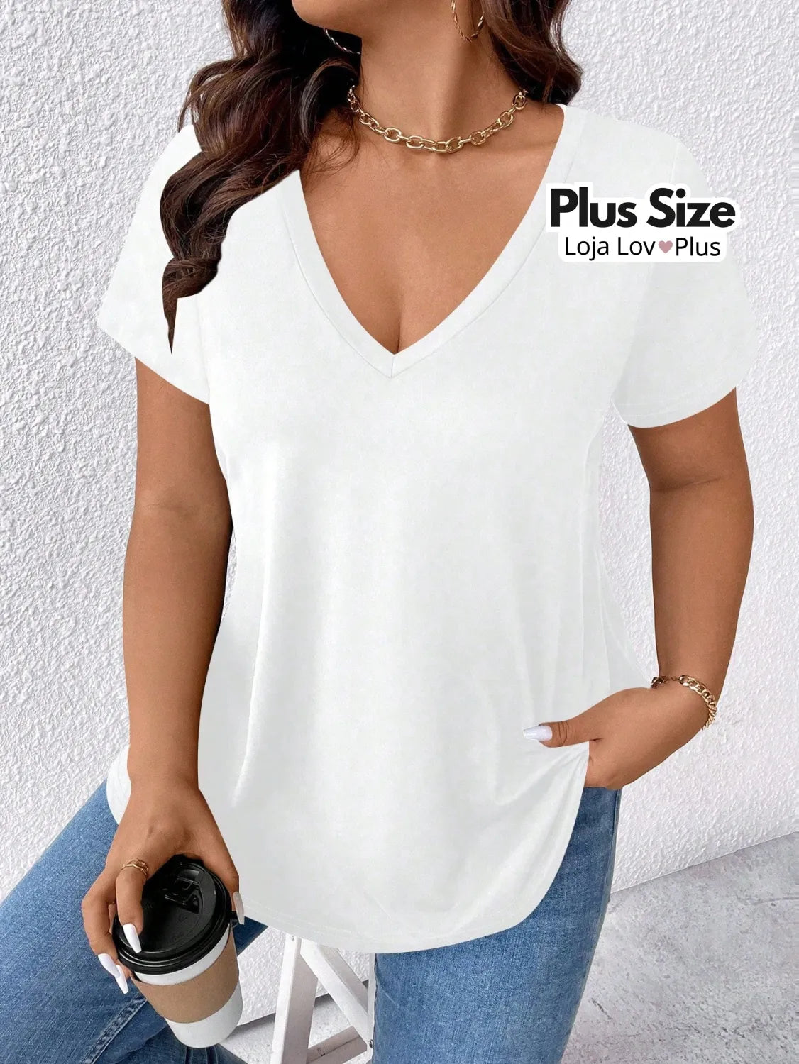 Camiseta Plus Size Básica Blusas Plus Size
