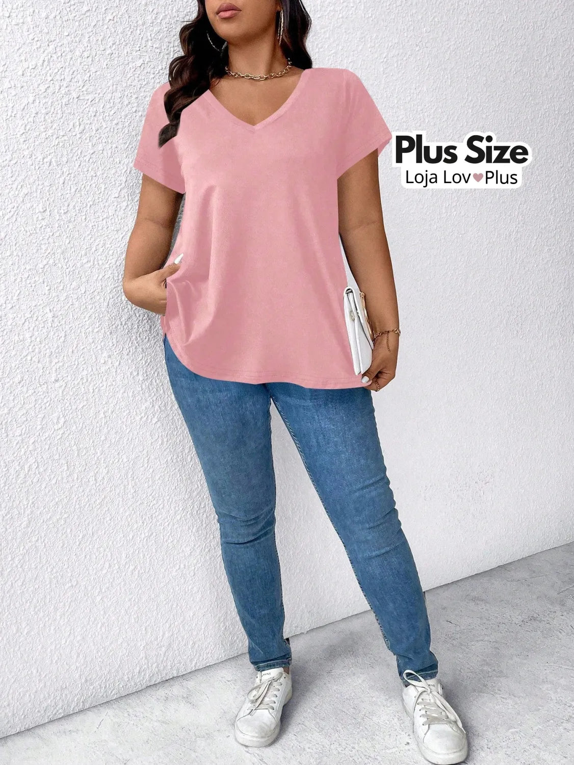 Camiseta Plus Size Básica Blusas Plus Size