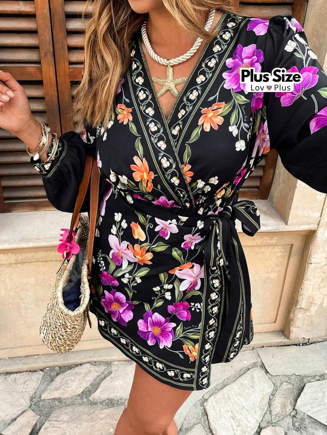 Macaquinho Short-Saia Estilo Boho Plus Size Macaquinho Plus Size