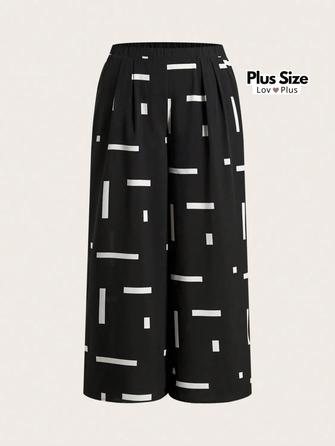 Pantalona com Bolsos Plus Size Estampada Calças