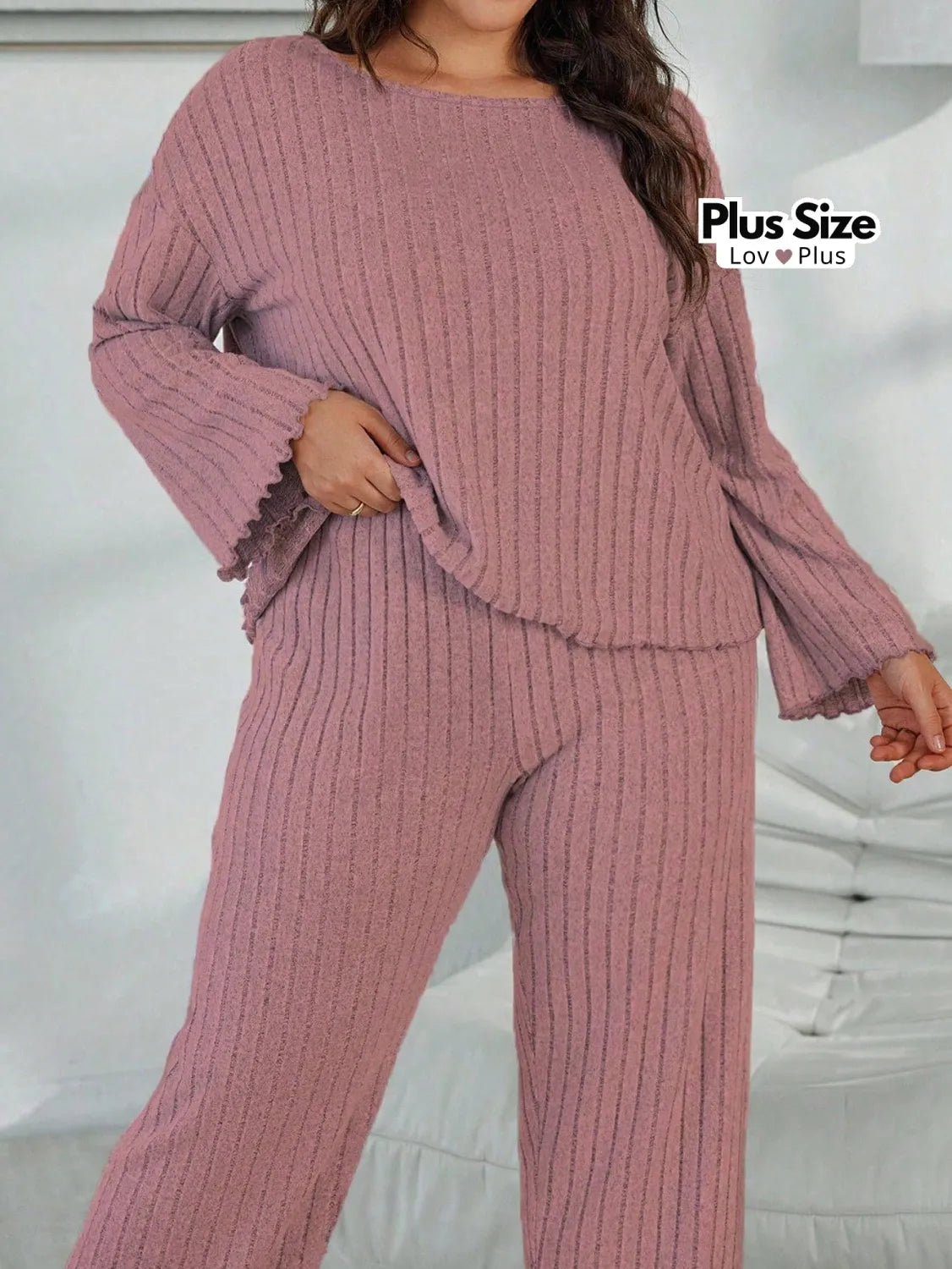 Pijama Feminino Plus Size Confortável em Malha Canelada Pijamas Plus Size