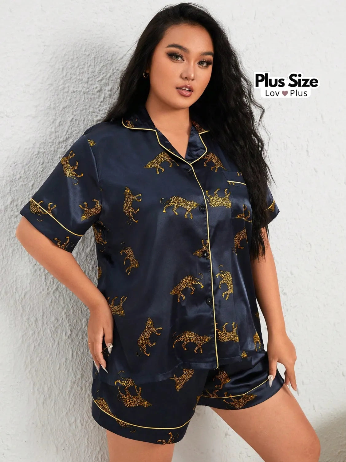 Pijama Feminino Plus Size de Seda Pijamas Plus Size