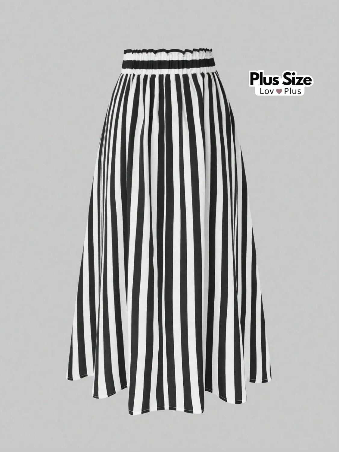 Saia de Listras com Bolso Frontal Plus Size Saias Plus Size