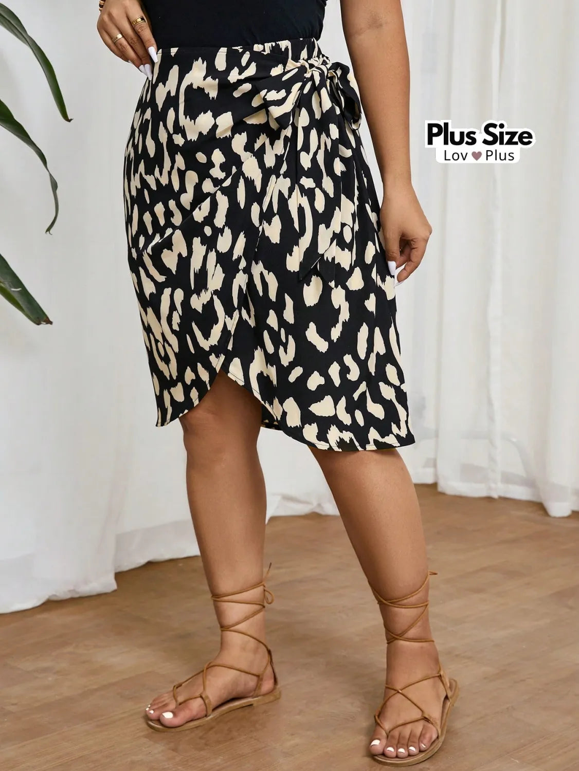 Saia Envolope Plus Size Animal Print Saias Plus Size