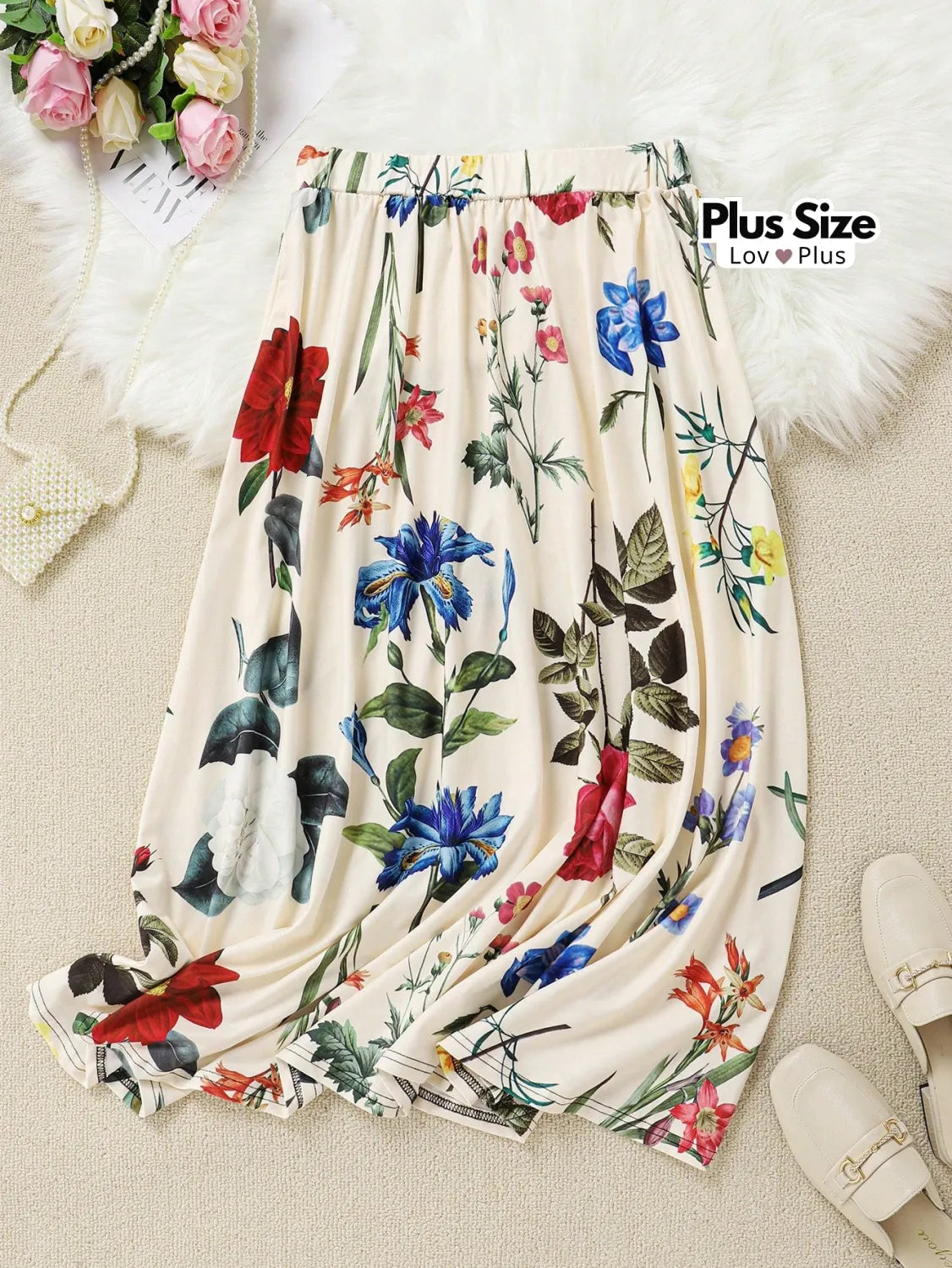 Saia Midi Cintura Alta Plus Size Saias Plus Size