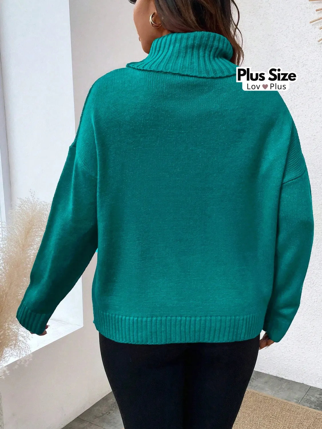 Suéter de Tricô com Gola Alta Plus Size Várias Cores Suéter Plus Size
