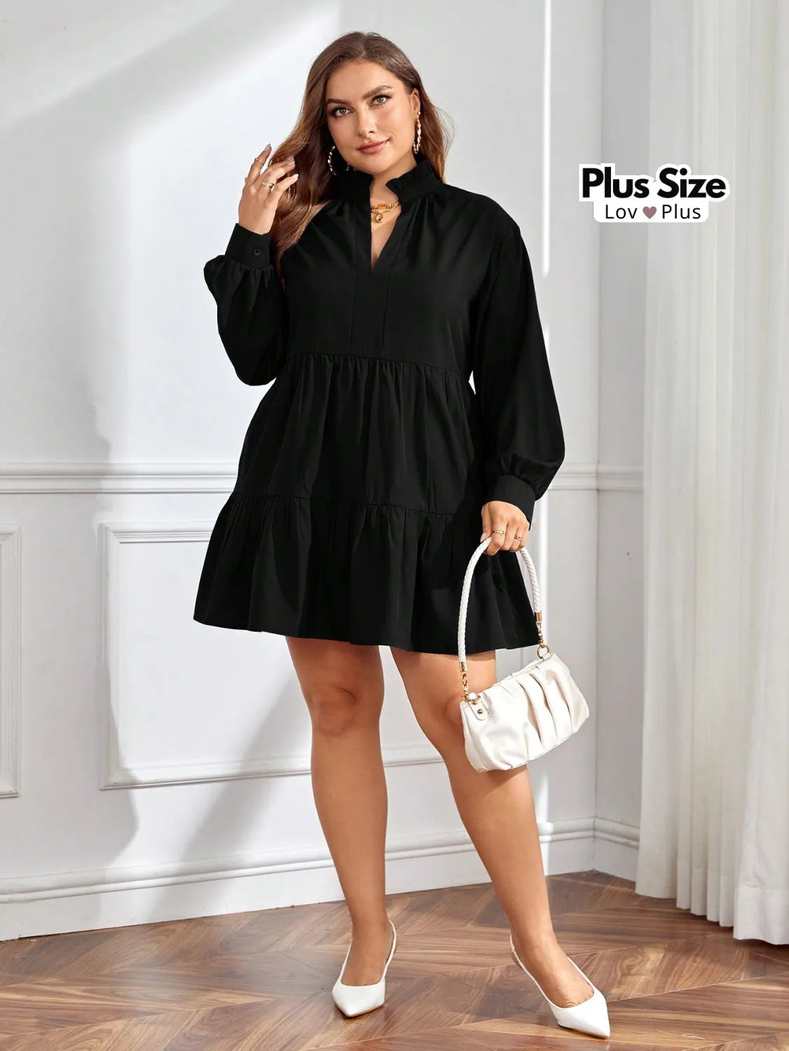 Vestido Curto Elegante Soltinho Plus Size Vestidos Plus Size