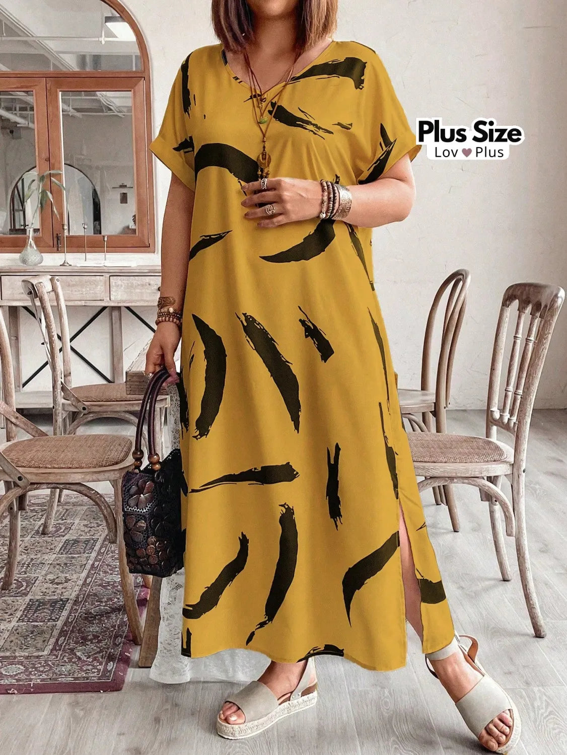 Vestido Elegante Plus Size Tipo Túnica Vestidos Plus Size