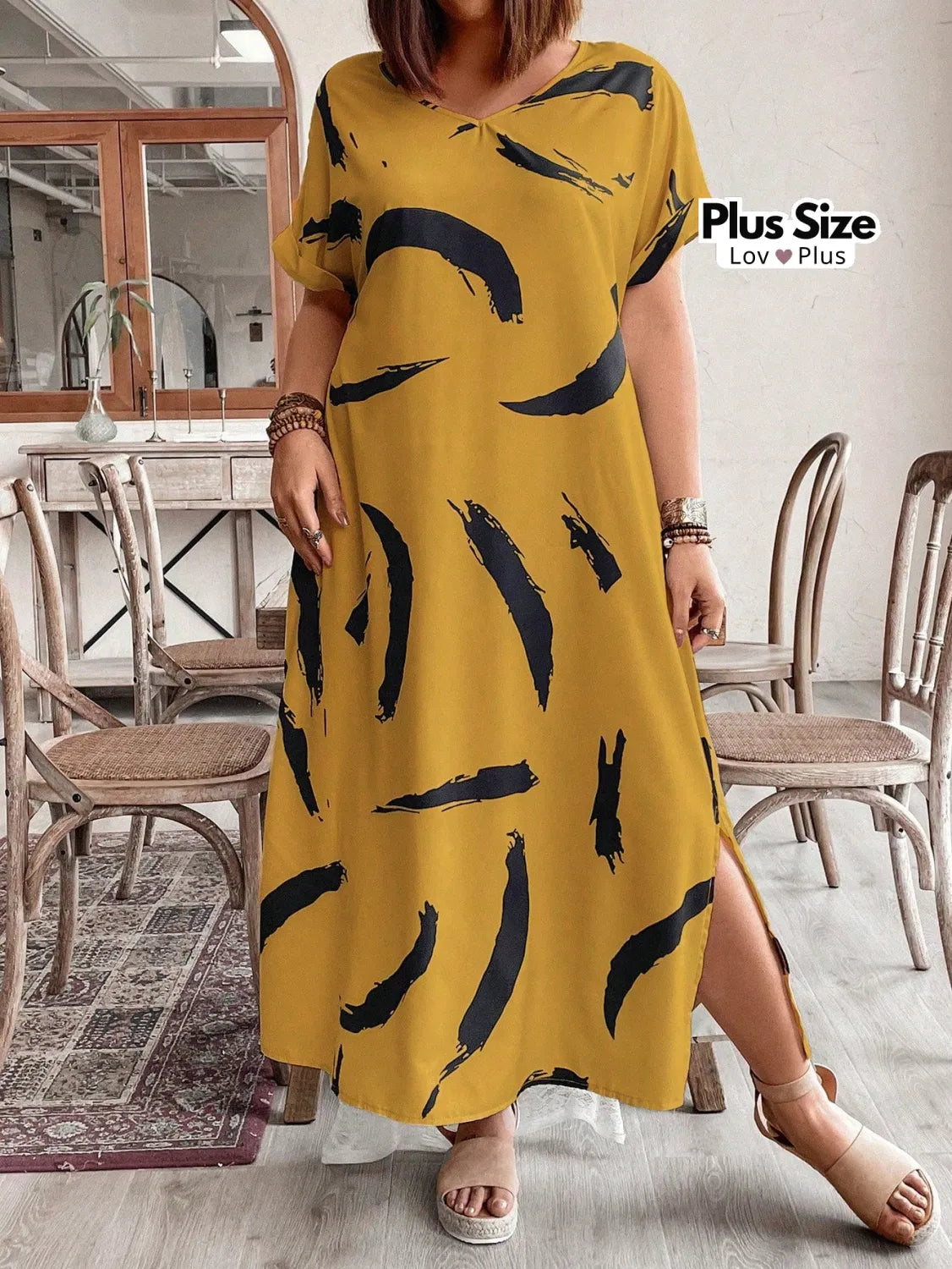 Vestido Elegante Plus Size Tipo Túnica Vestidos Plus Size