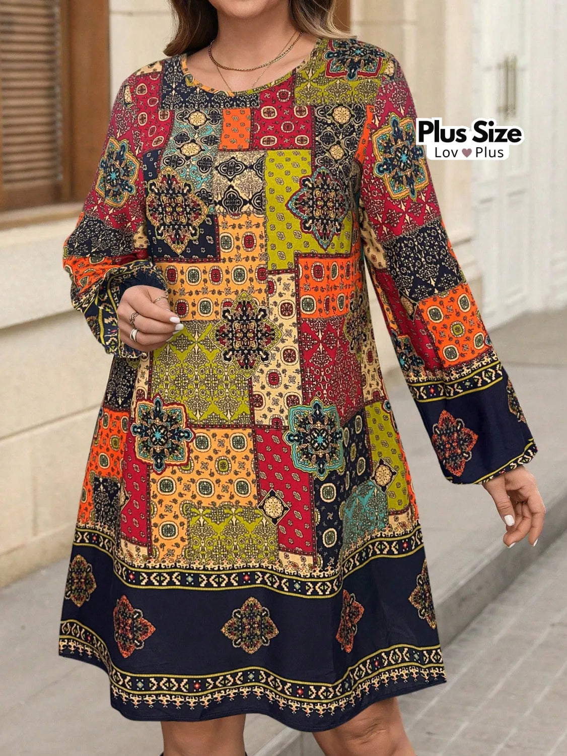 Vestido Estiloso Boho Plus Size em Viscose Vestidos Plus Size