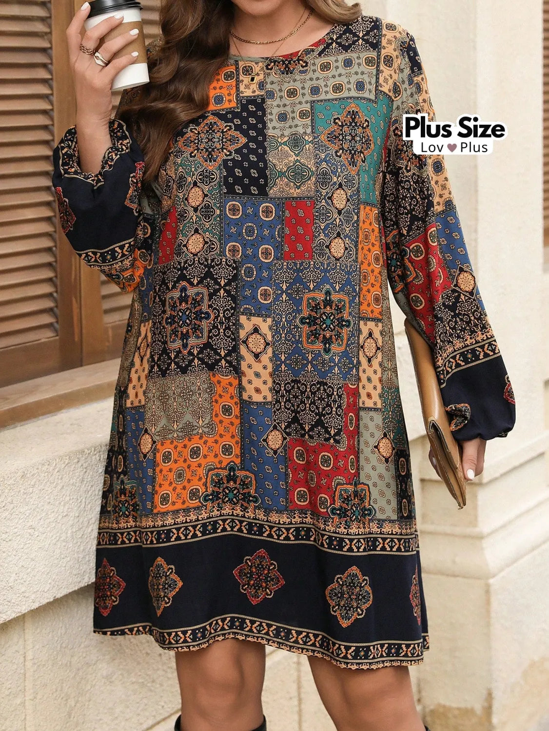 Vestido Estiloso Boho Plus Size em Viscose Vestidos Plus Size