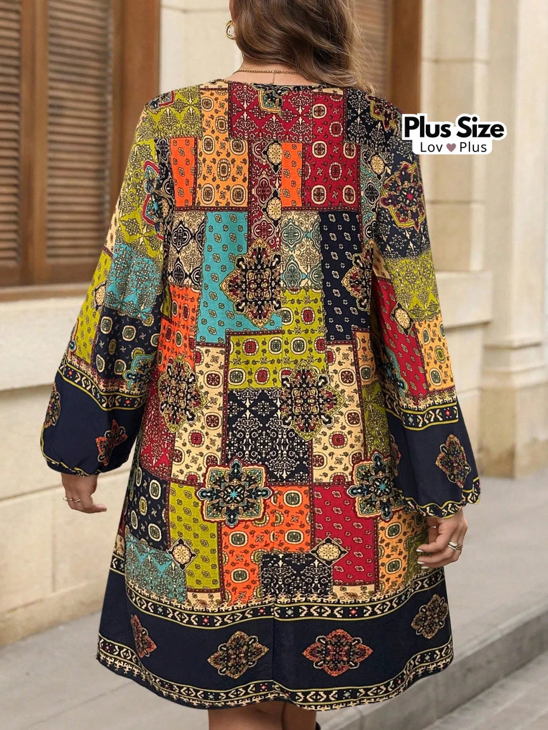 Vestido Estiloso Boho Plus Size em Viscose Vestidos Plus Size