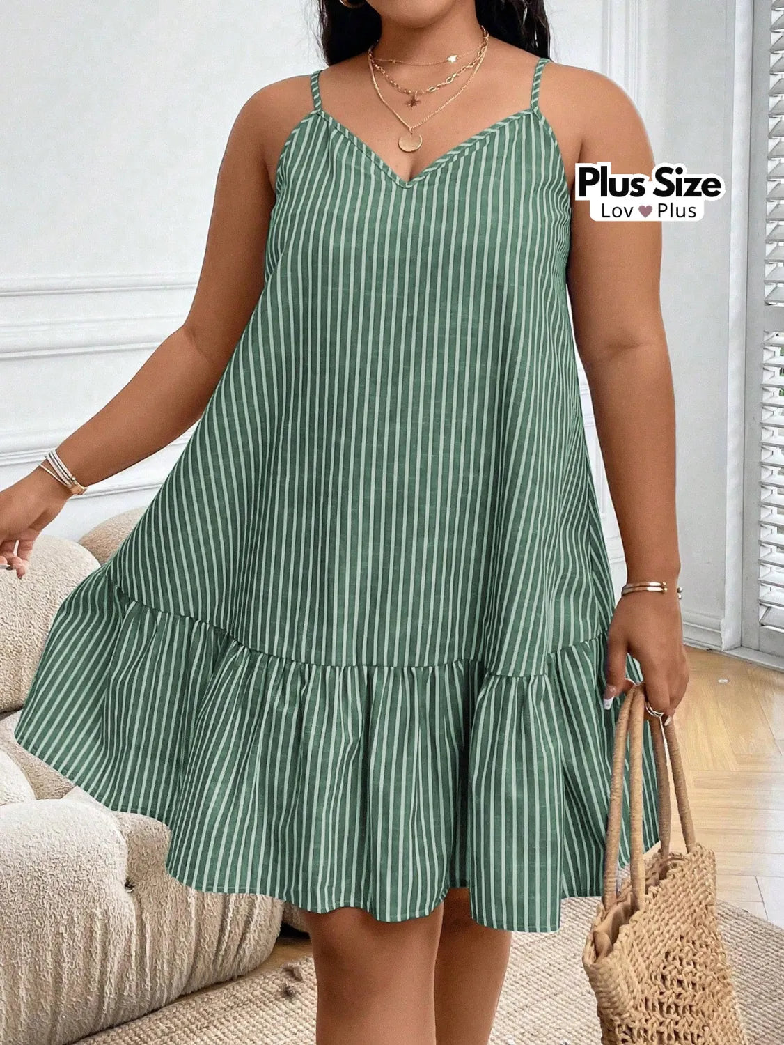 Vestido Listrado Soltinho Plus Size Vestidos Plus Size