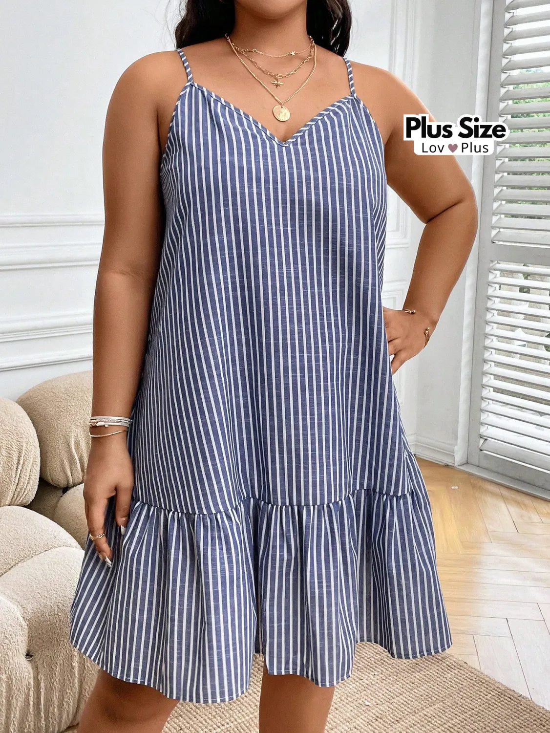 Vestido Listrado Soltinho Plus Size Vestidos Plus Size