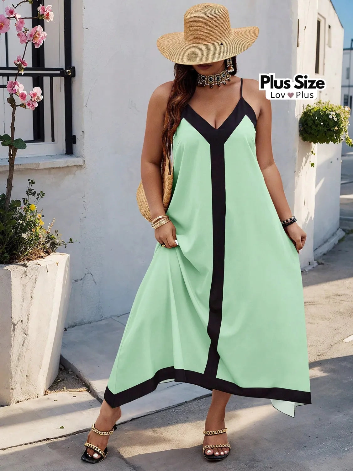 Vestido Longo Estiloso Plus Size Assimétrico Vestidos Plus Size