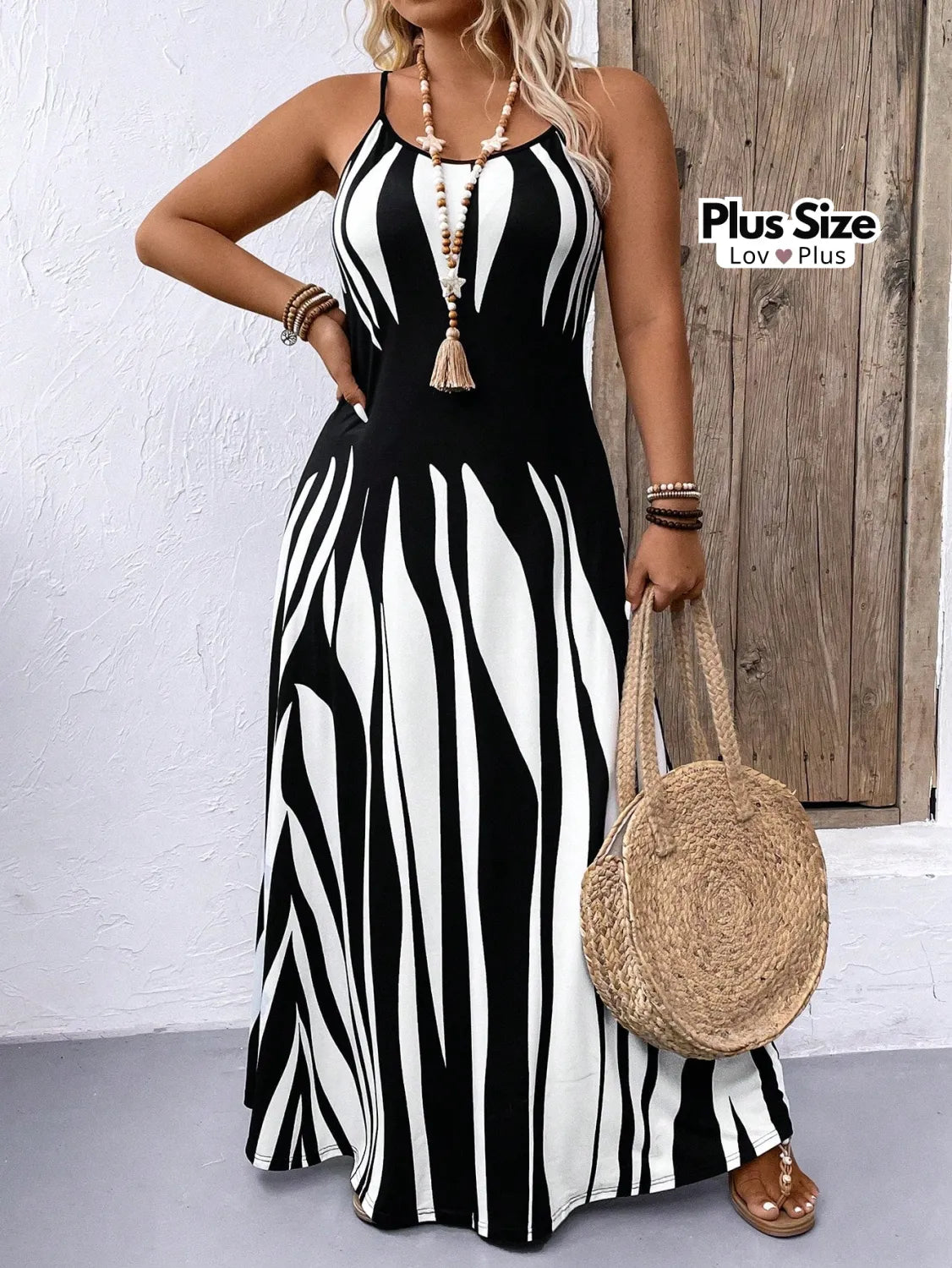 Vestido Maxi Azul e Branco Plus Size Vestidos Plus Size
