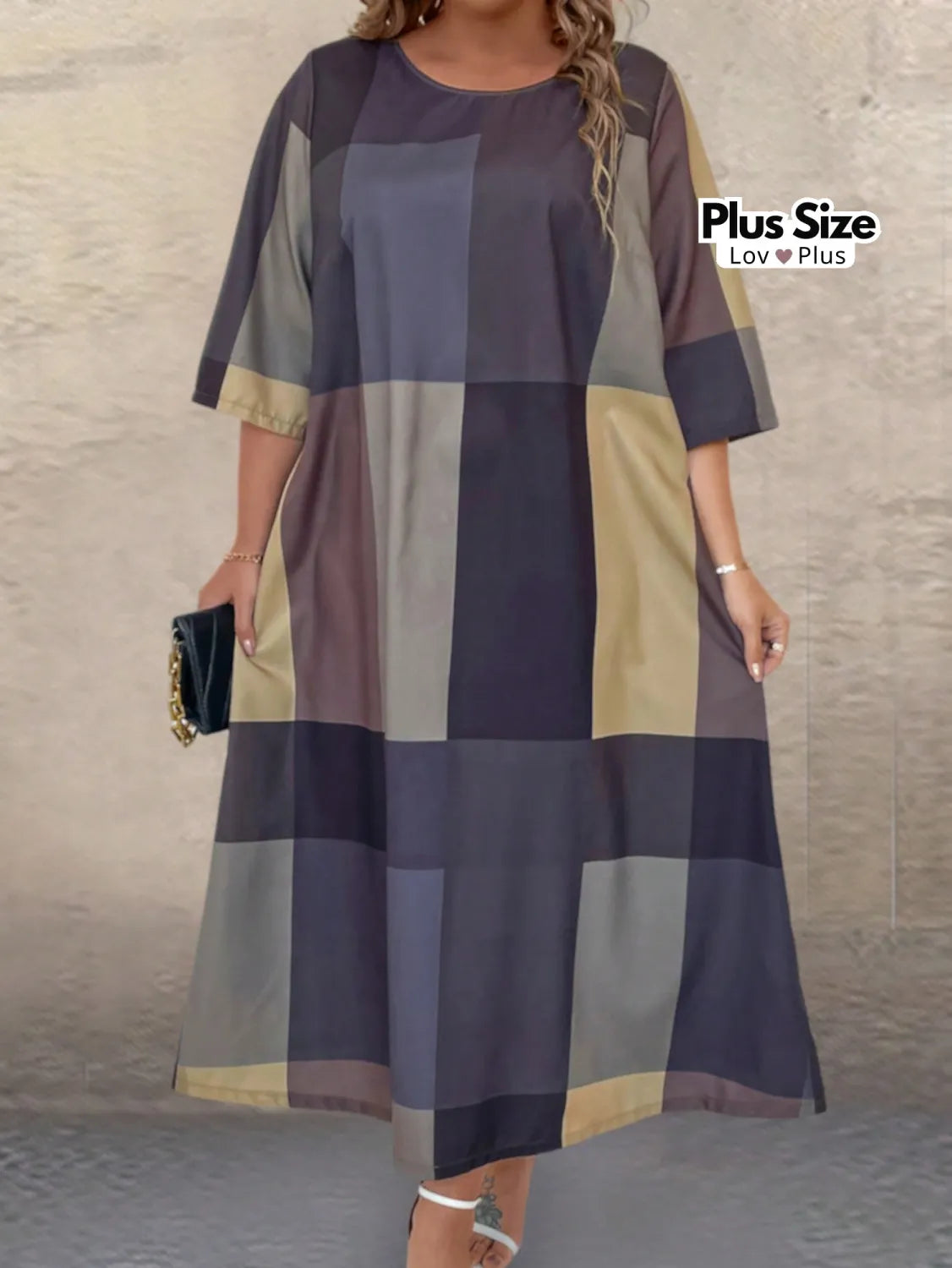Vestido Maxi Xadrez Plus Size Vestidos Plus Size