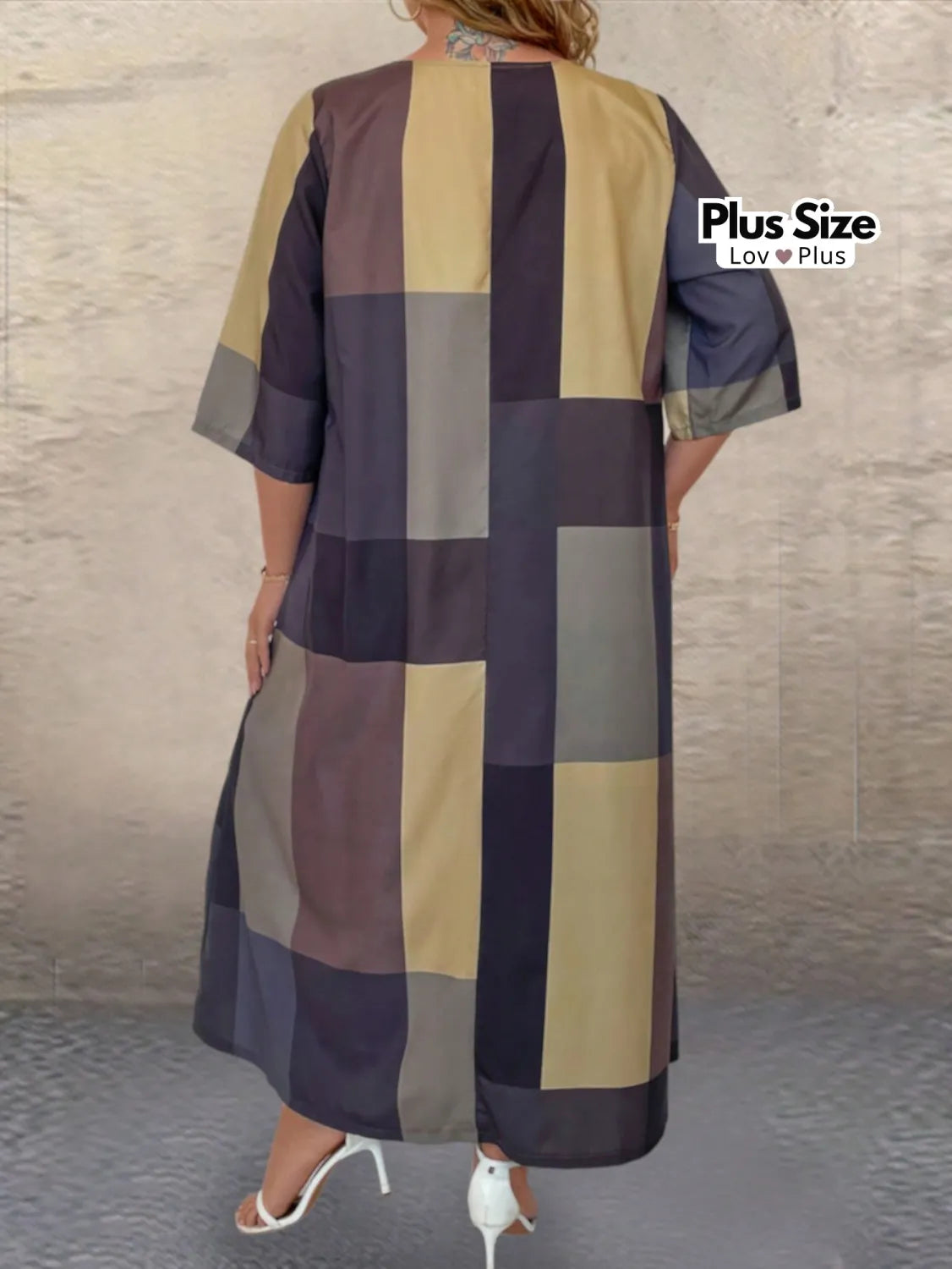 Vestido Maxi Xadrez Plus Size Vestidos Plus Size
