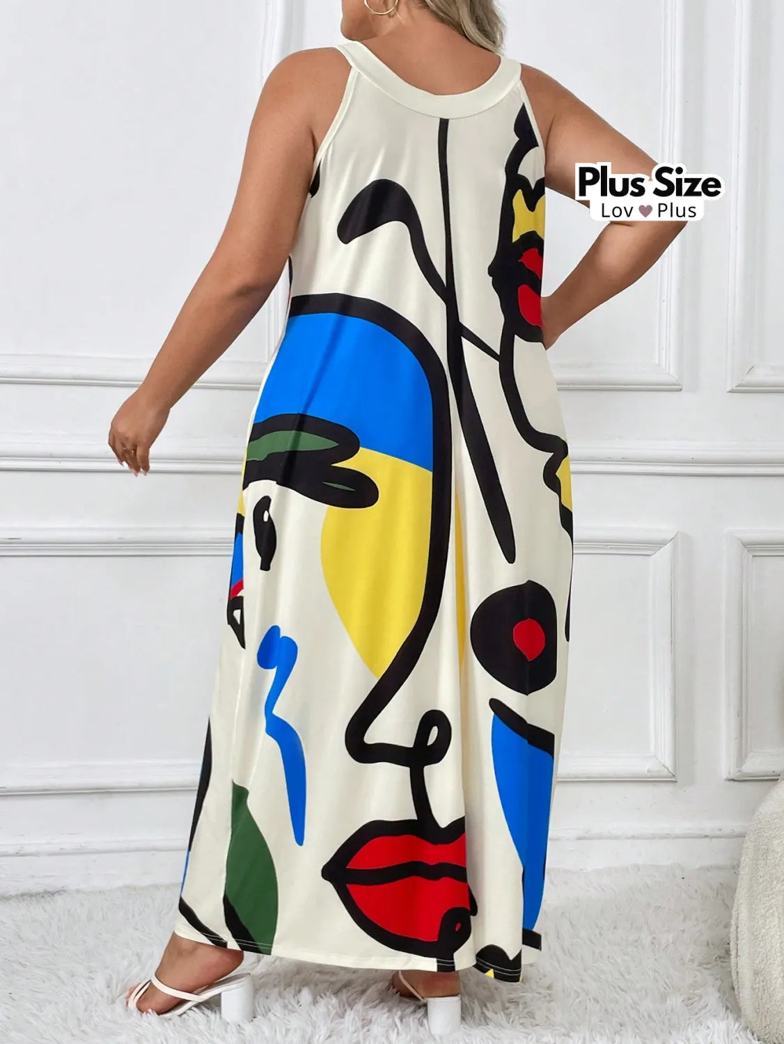 Vestido Plus Size Estampa Abstrata Vestidos Plus Size