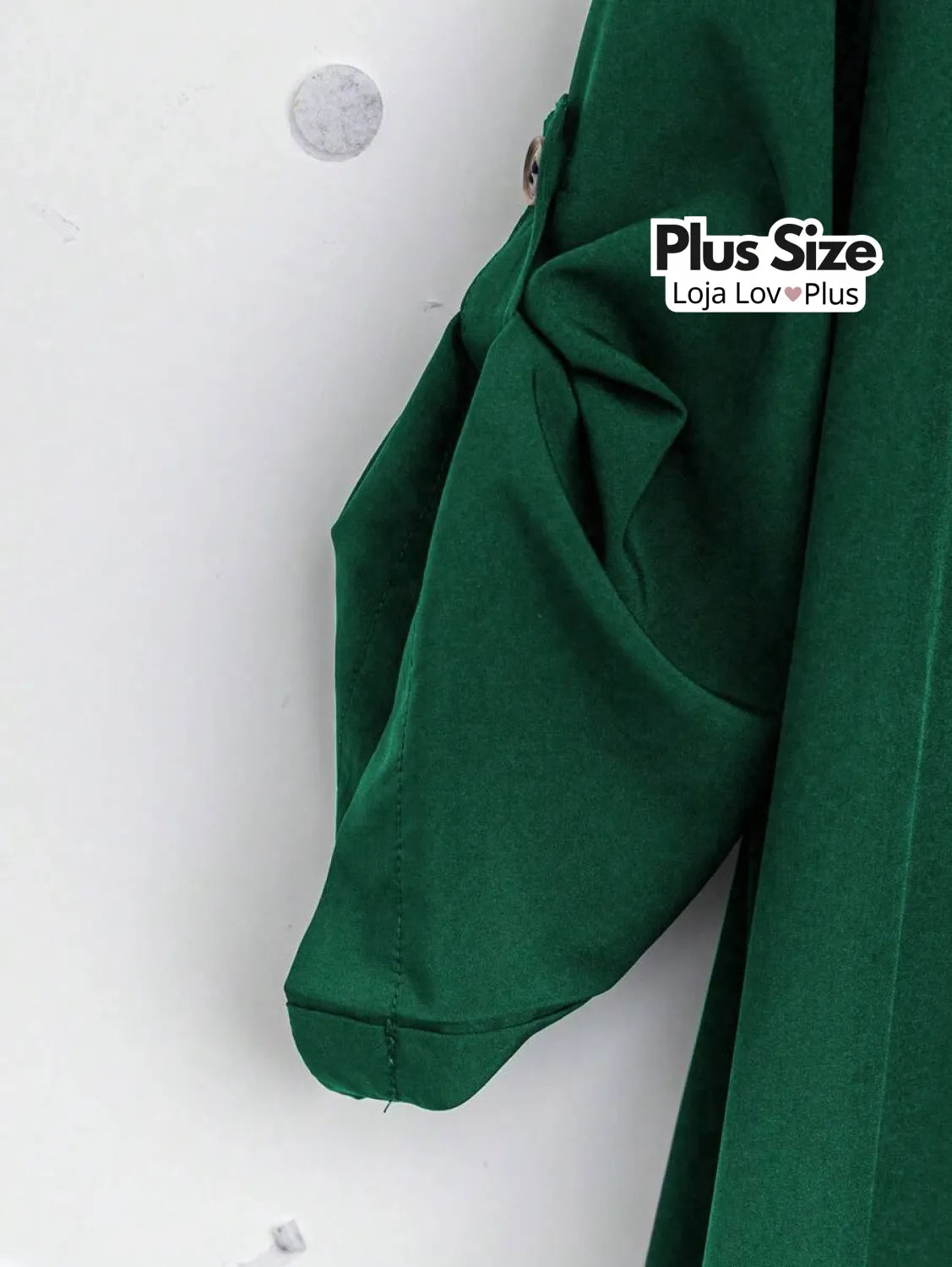 Vestido Plus Size Verde Com Manga Dobrável Vestidos Plus Size