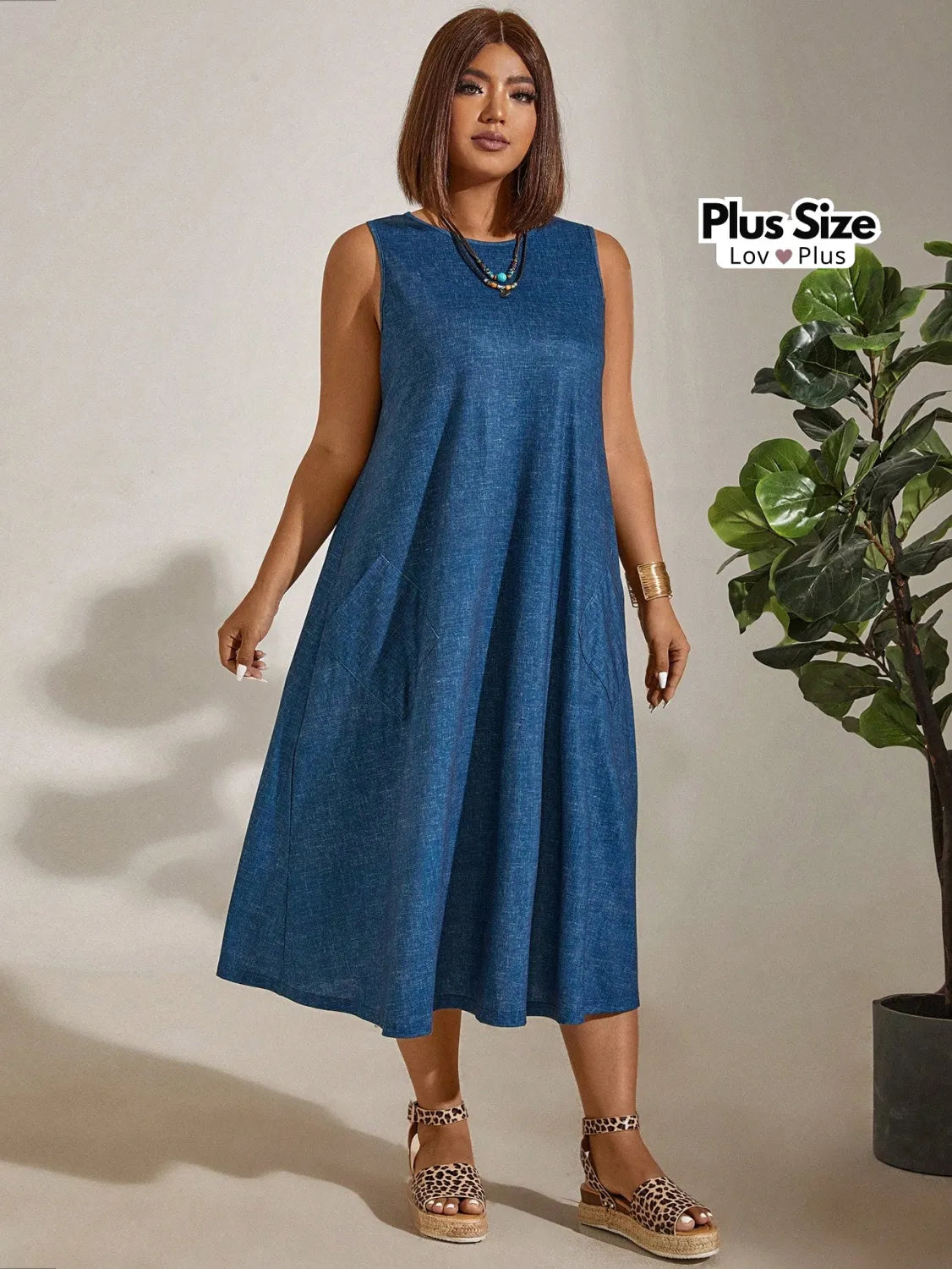 Vestido Soltinho com Bolsos Várias Cores Plus Size Vestidos Plus Size