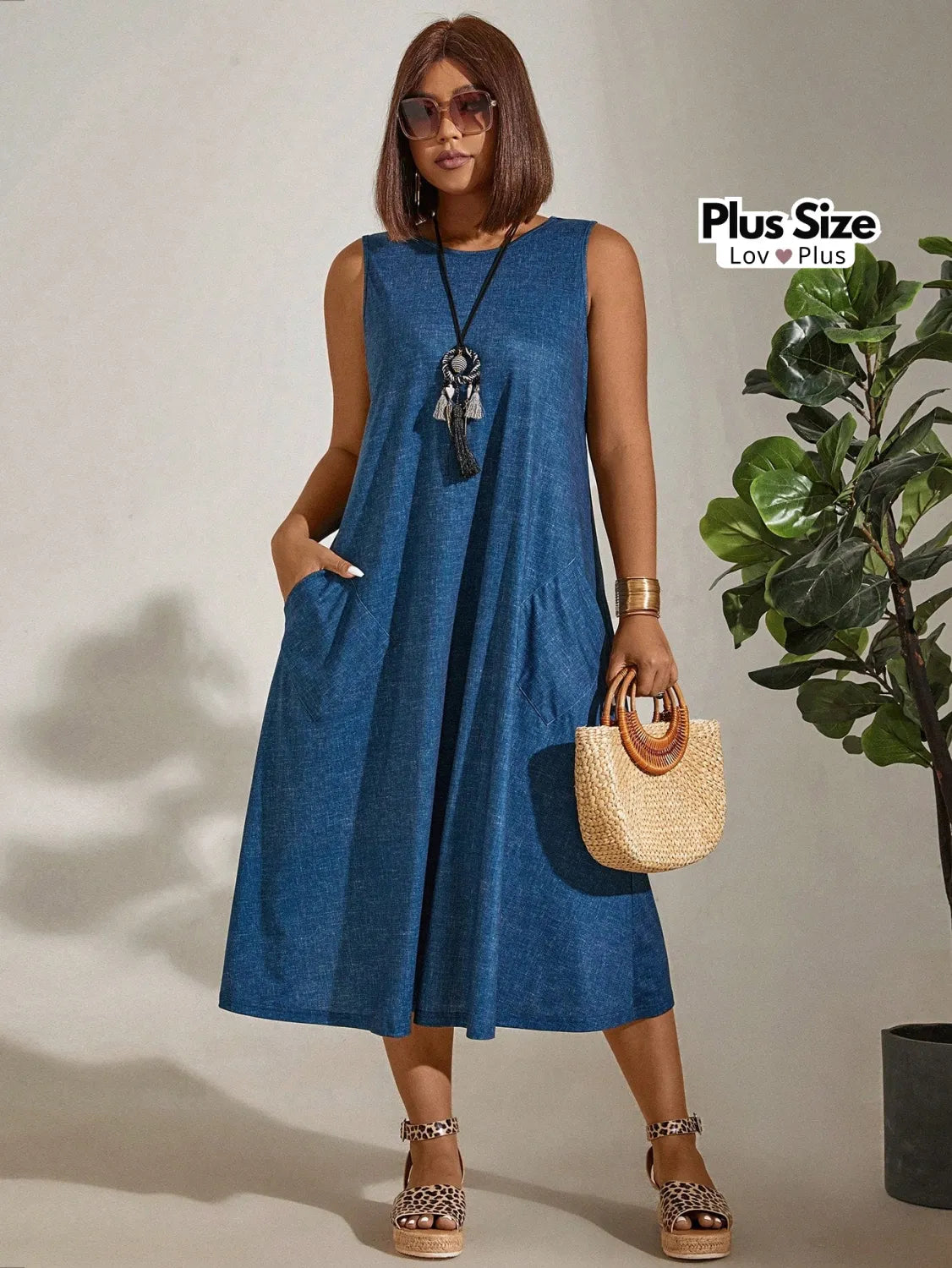Vestido Soltinho com Bolsos Várias Cores Plus Size Vestidos Plus Size